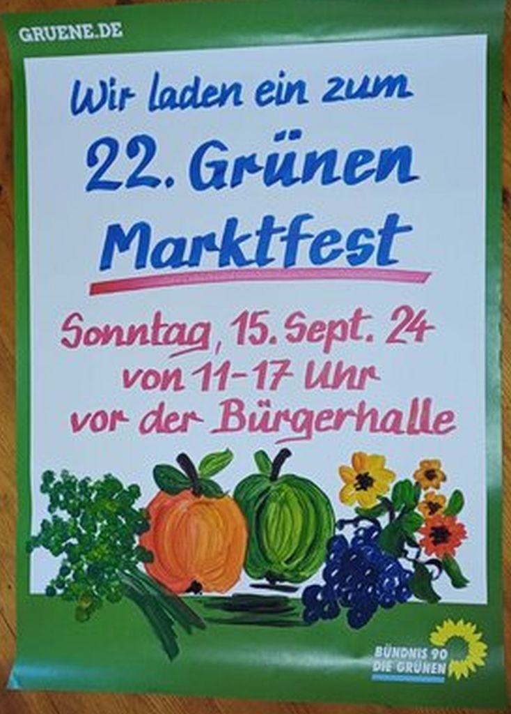 Grünes Marktfest 2024 am 15. Sept. von 11.00 - 17.00 Uhr