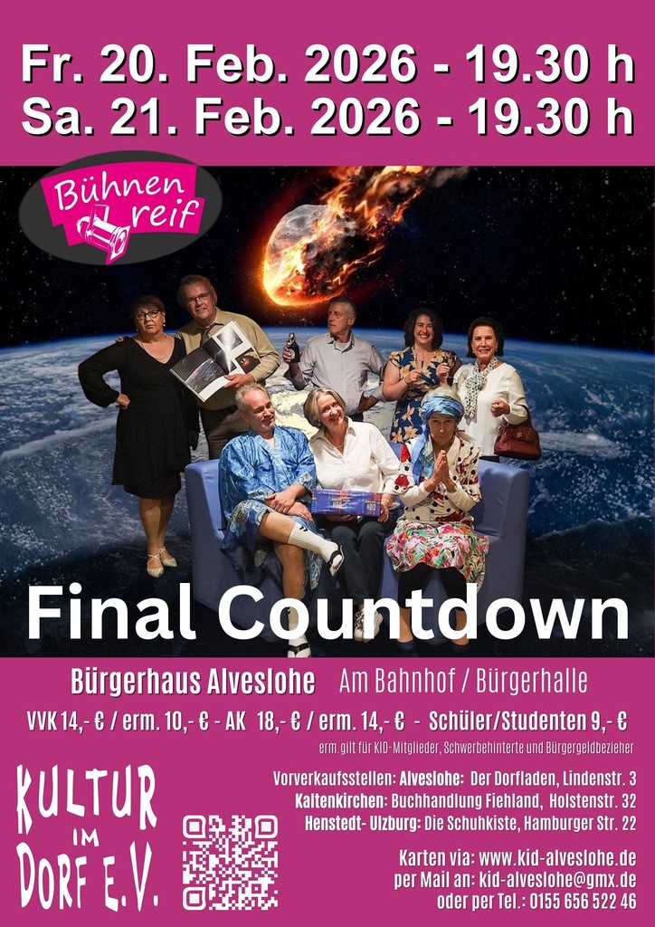  Final Countdown - Theater B&uuml;hnenreif am 20. und 21. Februar 2026 im Alvesloher B&uuml;rgerhaus